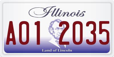 IL license plate A012035