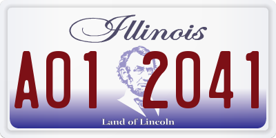 IL license plate A012041