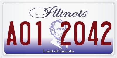 IL license plate A012042