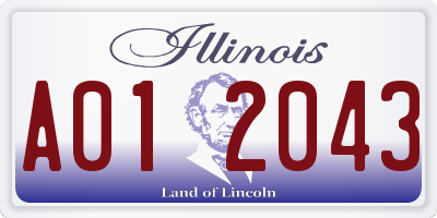 IL license plate A012043