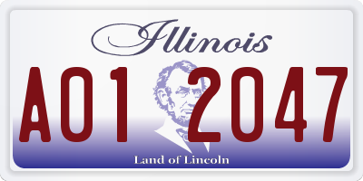 IL license plate A012047