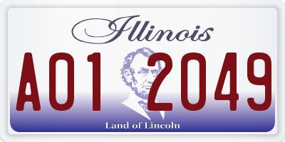 IL license plate A012049