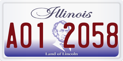 IL license plate A012058