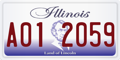 IL license plate A012059