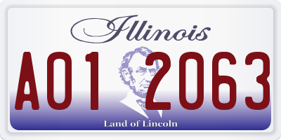 IL license plate A012063