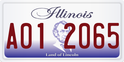 IL license plate A012065