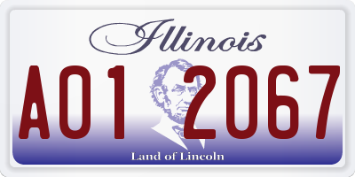 IL license plate A012067