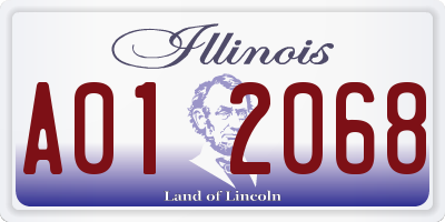 IL license plate A012068