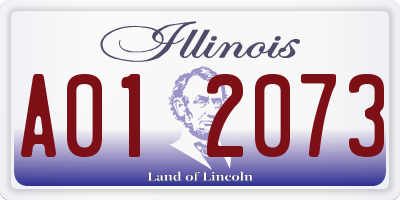 IL license plate A012073