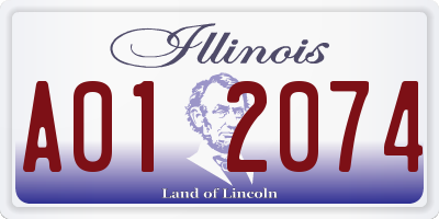 IL license plate A012074