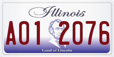 IL license plate A012076