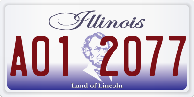 IL license plate A012077