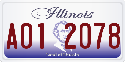 IL license plate A012078