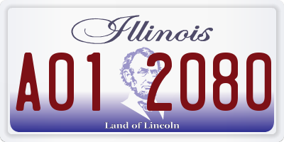 IL license plate A012080