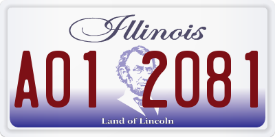 IL license plate A012081