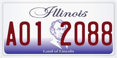 IL license plate A012088