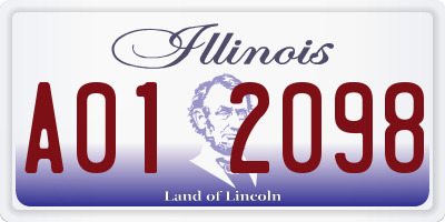 IL license plate A012098