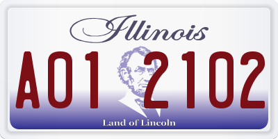 IL license plate A012102