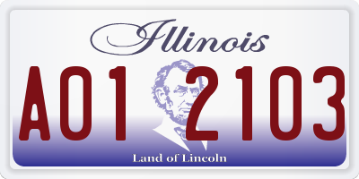 IL license plate A012103