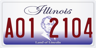 IL license plate A012104