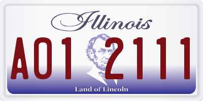 IL license plate A012111