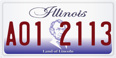 IL license plate A012113