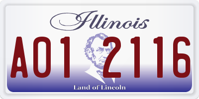 IL license plate A012116