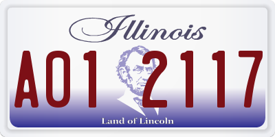 IL license plate A012117