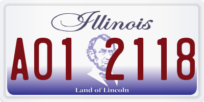 IL license plate A012118