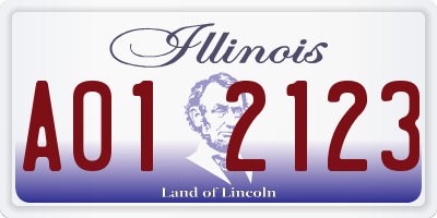 IL license plate A012123