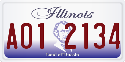 IL license plate A012134