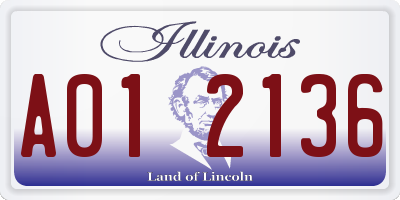 IL license plate A012136