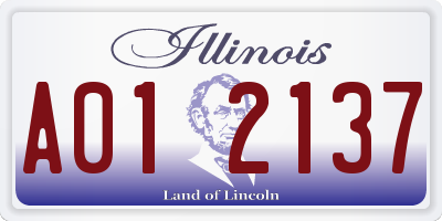 IL license plate A012137