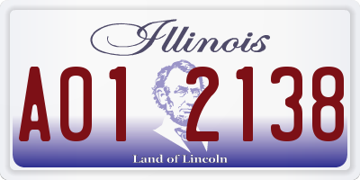 IL license plate A012138
