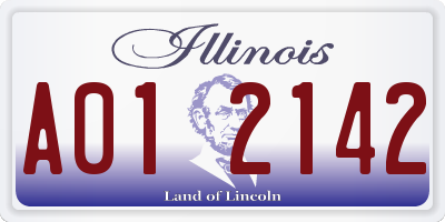 IL license plate A012142