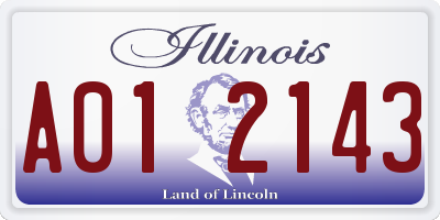 IL license plate A012143