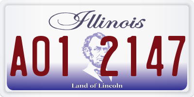 IL license plate A012147