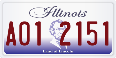 IL license plate A012151