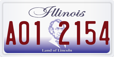 IL license plate A012154