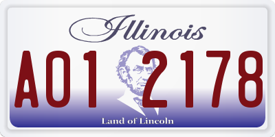 IL license plate A012178