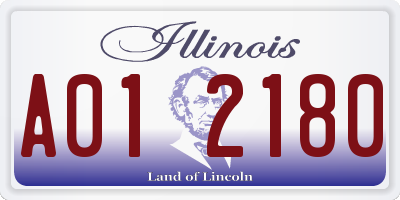 IL license plate A012180