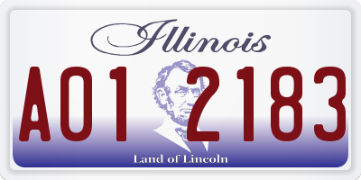 IL license plate A012183