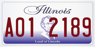 IL license plate A012189