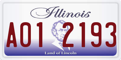 IL license plate A012193