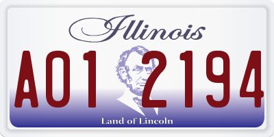 IL license plate A012194