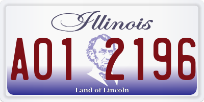 IL license plate A012196