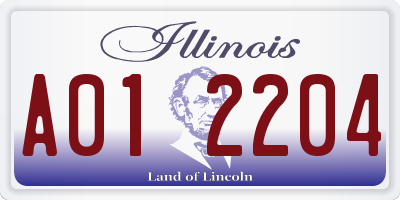 IL license plate A012204