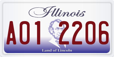 IL license plate A012206