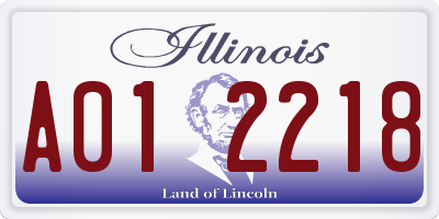 IL license plate A012218