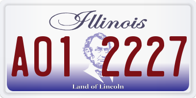 IL license plate A012227